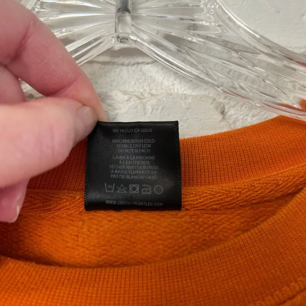 Crooks & Castles Men's Orange Crew Neck‎ Sweatshirt Size XL Tall